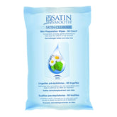 Package of Satin Smooth skin preparation wipes on a white background