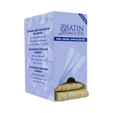 Box of Satin Smooth large applicators on a white background