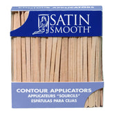 Box of Satin Smooth contour applicators with blue label