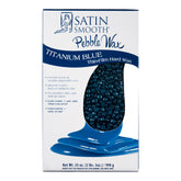 Satin Smooth Pebble Wax packaging for titanium blue wax on a white background