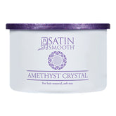 Satin Smooth Amethyst Crystal hair removal product container on a white background