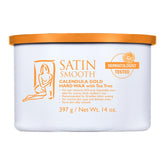 Satin Smooth Calendula Gold Hard Wax container with orange lid on a white background