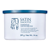 Satin Smooth thin film hard wax container on a white background