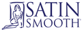 Satin Smooth professional waxing brand logo featuring iconic purple font and silhouette graphic.