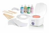 Satin Smooth Professional Single Wax Warmer Kit with creams, applicators, strips, and deluxe cream wax.