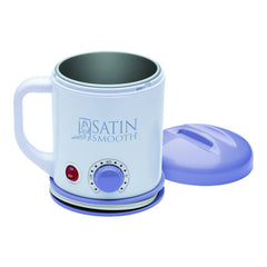 Satin Smooth electric mug with a purple handle and base on a white background