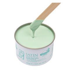 Satin Smooth aloe vera product with a wooden applicator on a white background