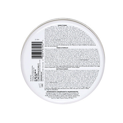 Bottom of Satin Smooth Multidirectional Application Rose Aroma Hard Wax can with directions for use and other information