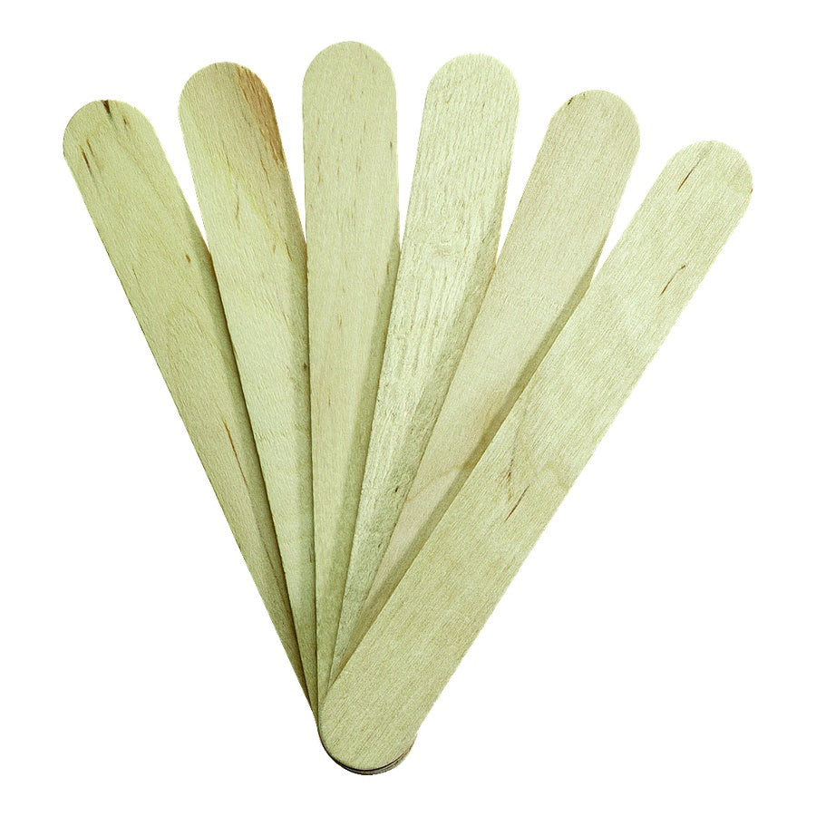 Set of wooden popsicle sticks on a white background