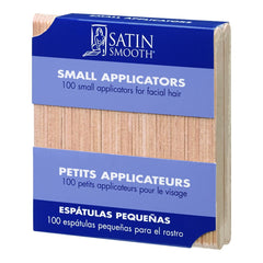 Packaging of Satin Smooth small applicators with blue and beige design.