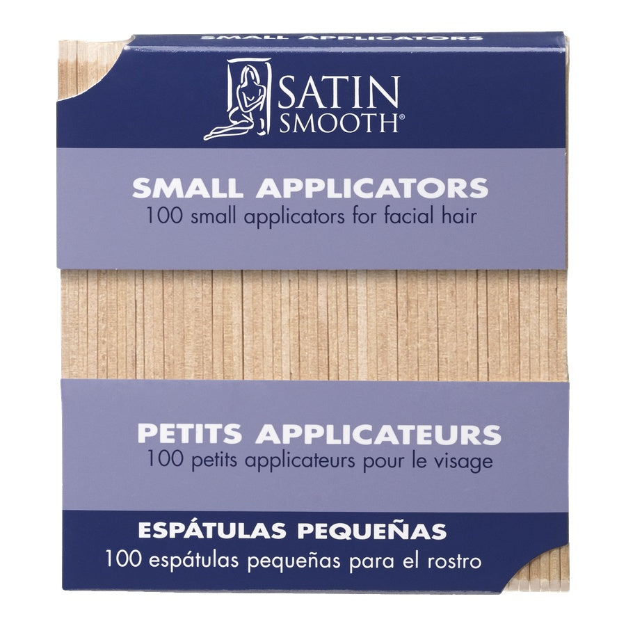 Box of Satin Smooth small applicators for facial hair on a white background