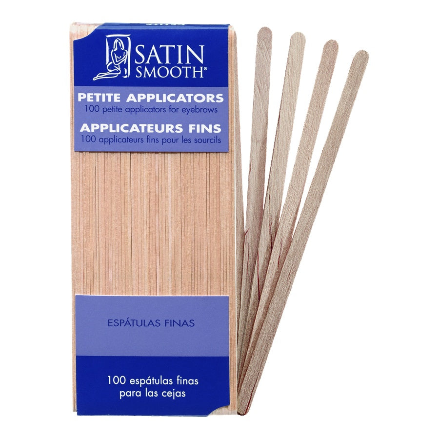 Satin Smooth Petite Applicators packaging with applicators on a white background
