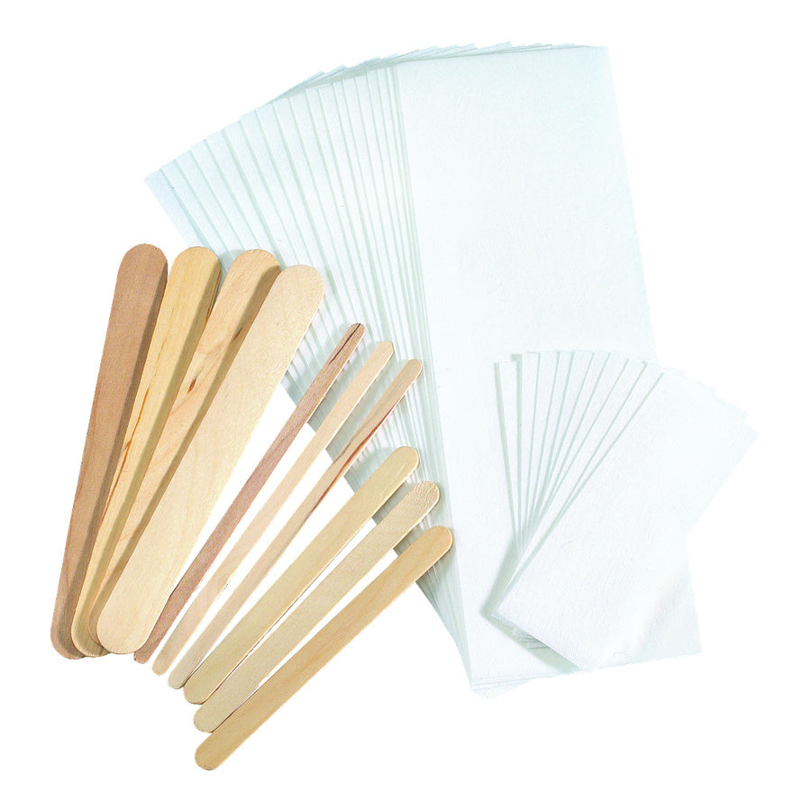 Waxing strips kit on a white background