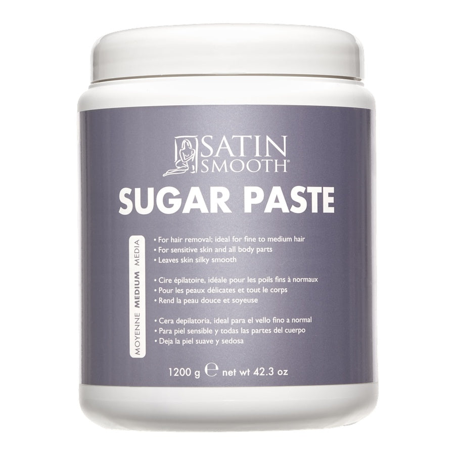 Jar of Satin Smooth Sugar Paste on a white background