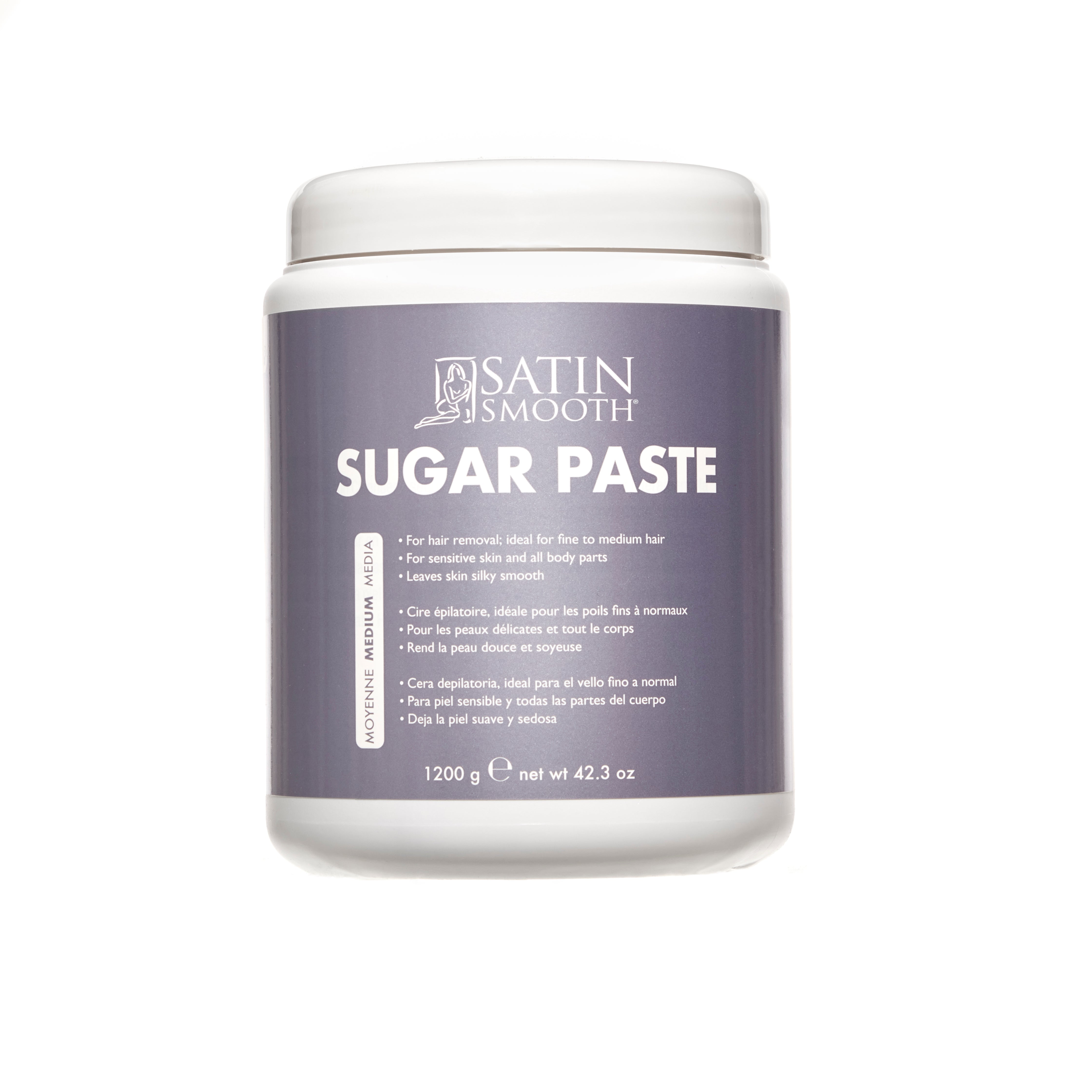 Jar of Satin Smooth Sugar Paste Medium Container on a white background
