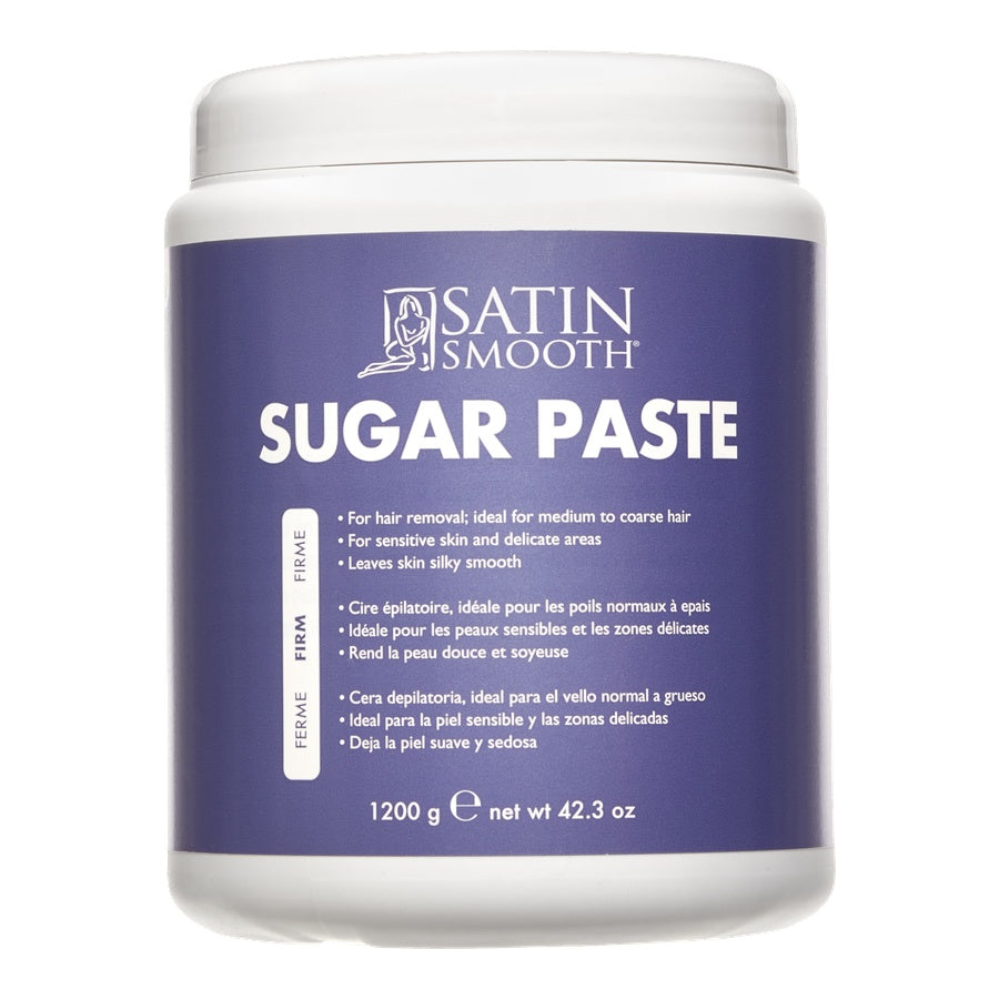 Jar of Satin Smooth Sugar Paste on a white background