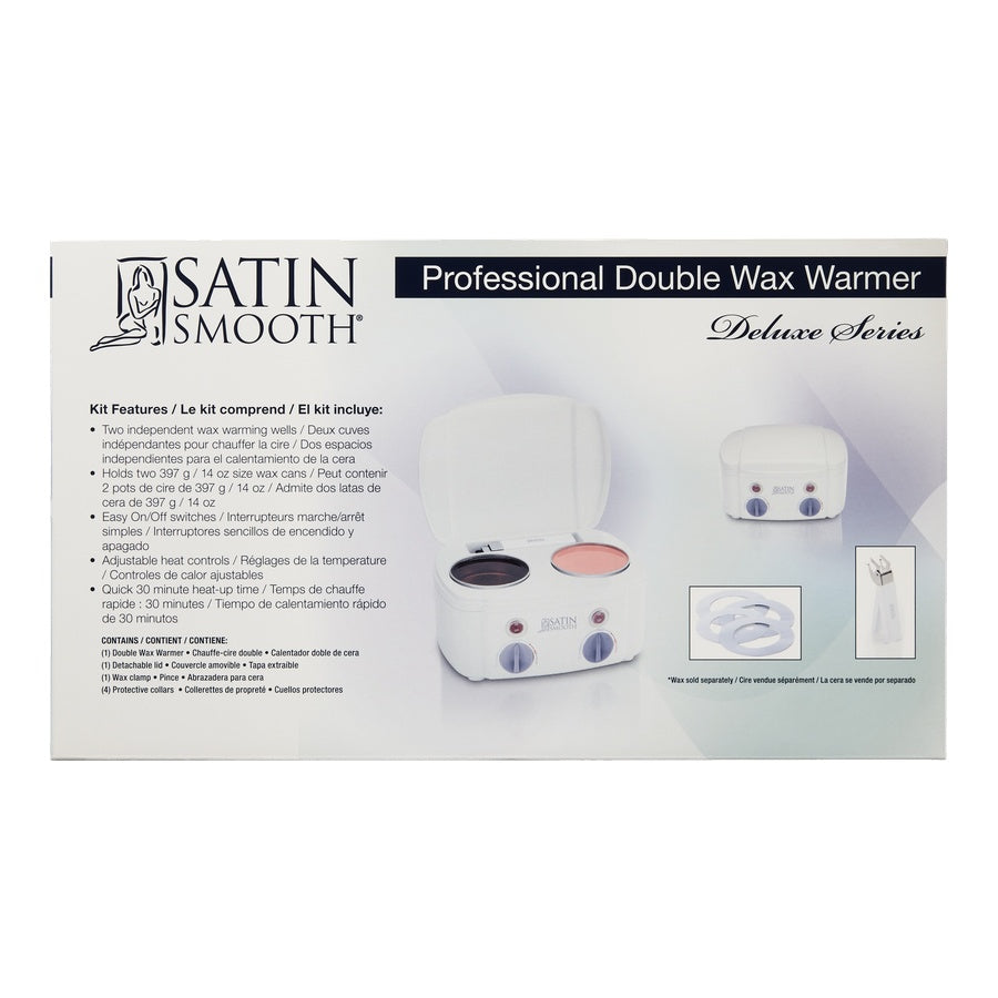 Satin Smooth professional double wax warmer packaging on a white background
