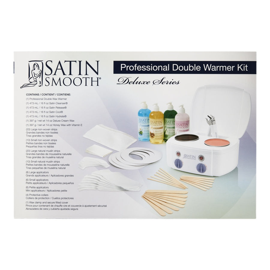 Satin Smooth professional double warmer kit packaging on a white background