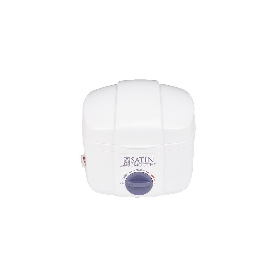 Wax warmer with 'Satin Smooth' branding on a white background