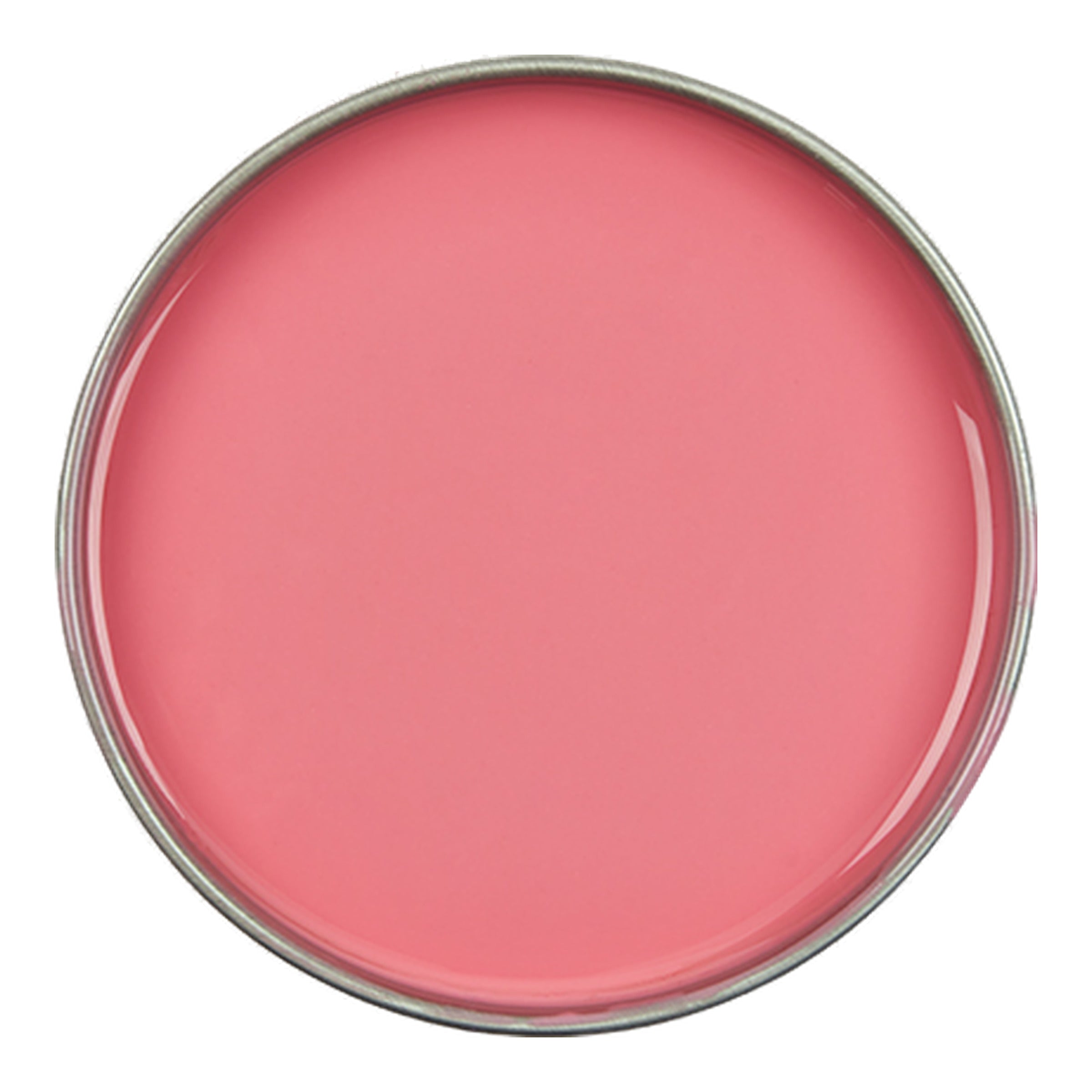 Pink lip balm container on a white background