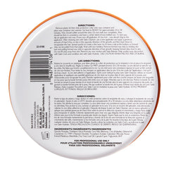 Back label of a product with text and a barcode on a white background