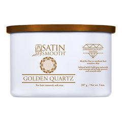 Satin Smooth Golden Quartz hair removal product container on a white background