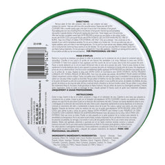 Back label of a cosmetic product with text and a barcode on a white background