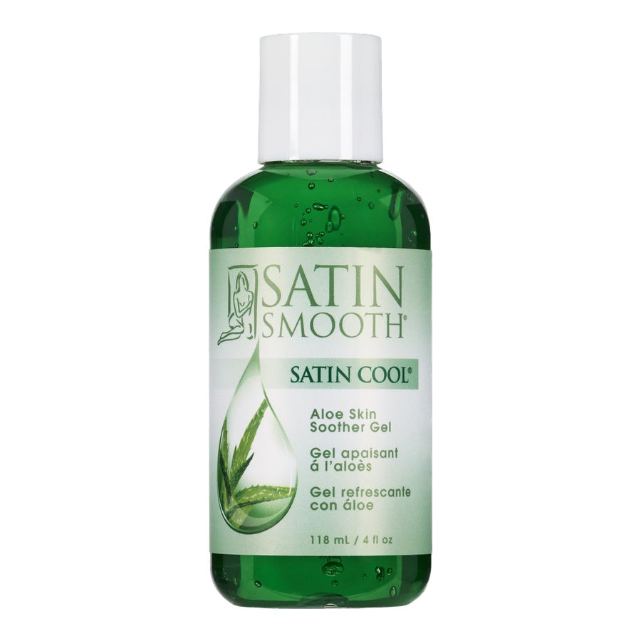 Satin Smooth Satin Cool Aloe Skin Soother Gel bottle on a white background