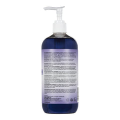 Blue bottle with pump on a white background