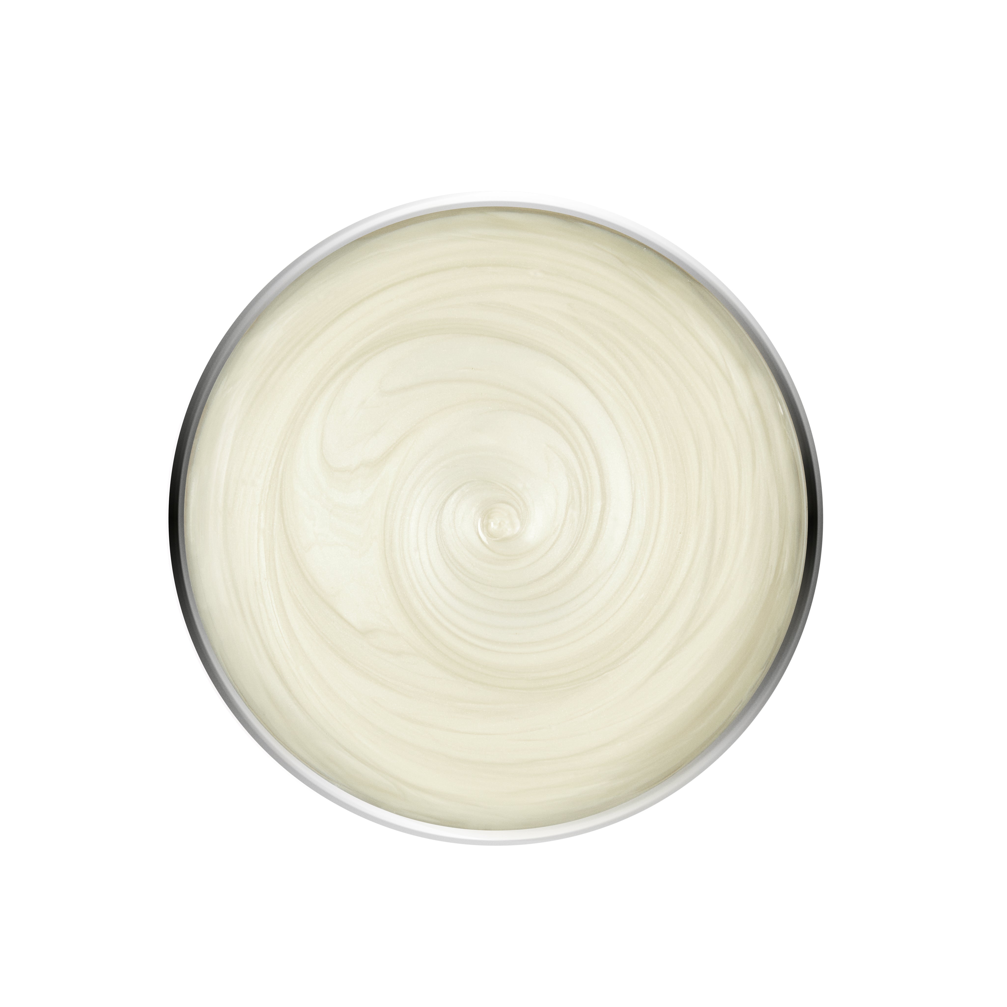Top view of an open cylinder can of Satin Smooth PEBBLES WAX™ Ultra Sensitive Zinc Oxide Thin-Film Flex Wax 23oz  showing its warm white color
