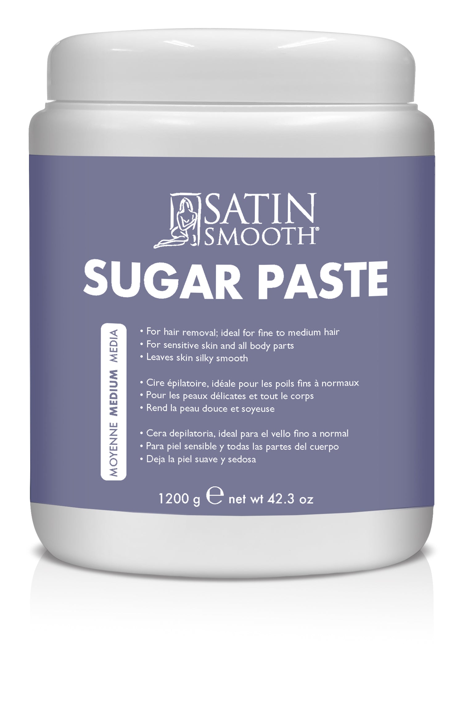 Jar of Satin Smooth Sugar Paste on a white background