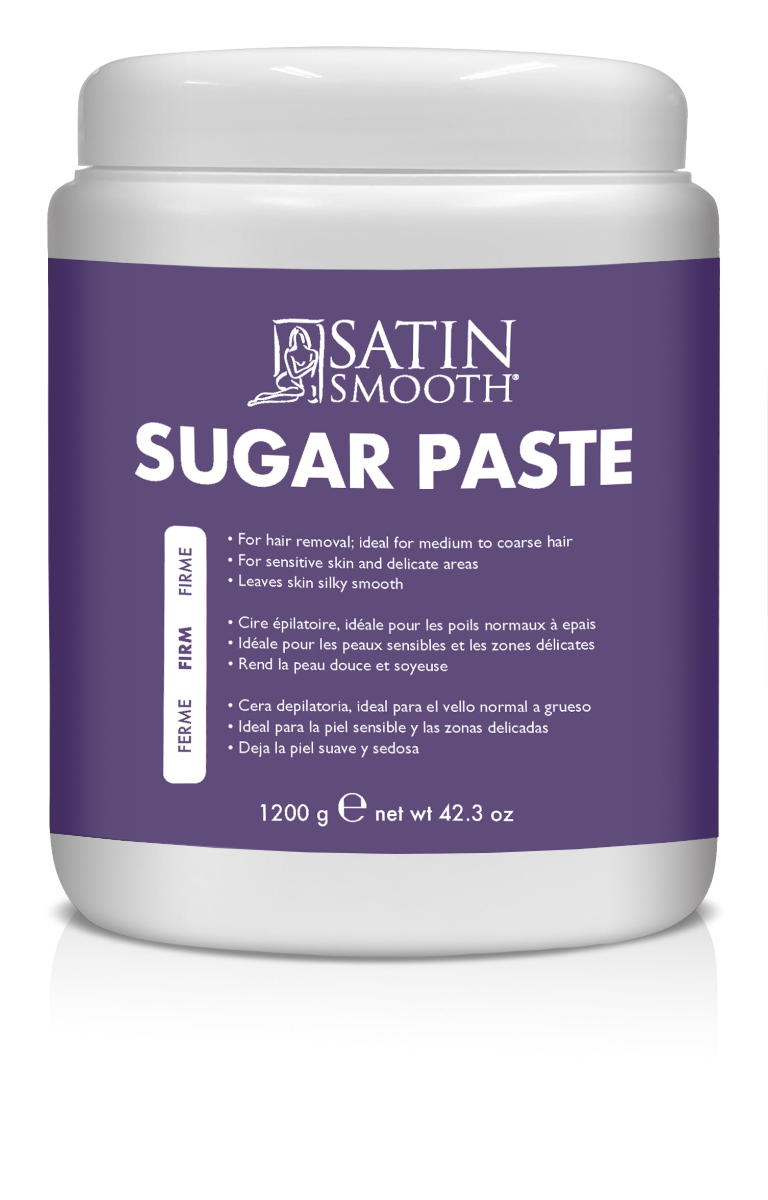 Jar of Satin Smooth Sugar Paste on a white background