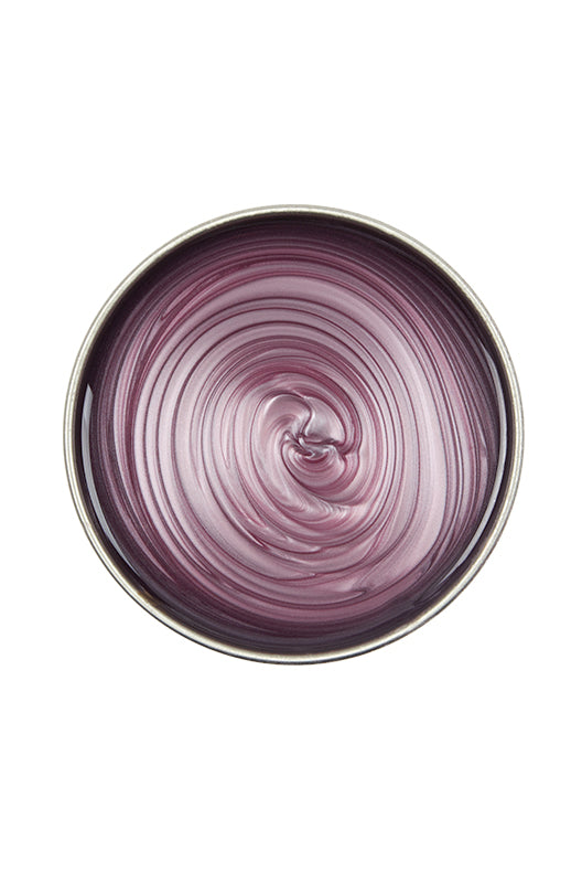 Top view of a can of Satin Smooth Amethyst Crystal Wax with no lid featuing its rich glossy purple color