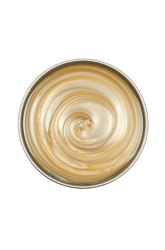 Top view of an open can of Satin Smooth Pure Soywax Wax showing its creamy golden pearl-like color