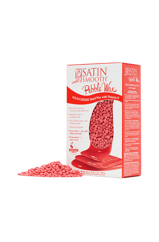 Hair removal pack with label design in 3d illustration view with little solid wax beans on the outside